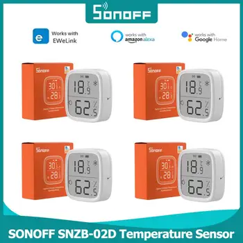 SONOFF SNZB-02D Zigbee Умный Датчик Температуры И Влажности ЖК-Дисплей Умный Дом Контроль Температуры Детектор Влажности Приложение Мониторинг