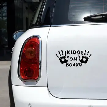 Наклейки с ребенком на борту автомобиля Креативные автомобильные наклейки Забавные отпечатки рук Знак 