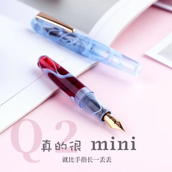 MAJOHN New Q2 Cute Mini Импортная Короткая Ручка Из Смолы, Дизайнерская Рукописная Тонко Заостренная Портативная Карманная Ручка для мужчин и Женщин
