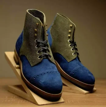 Новые поступления, Повседневная Роскошная Мужская Обувь Dresd Из Искусственной Замши На шнуровке в Британском стиле, Модные Ботинки Martin, Zapatos De Hombre