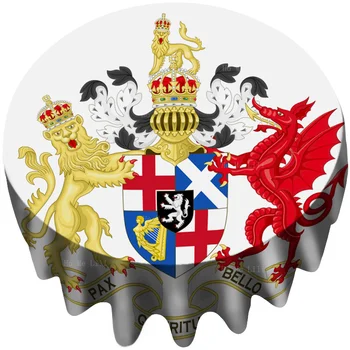 Королевский герб и знак, Портрет Желтого Льва и Красного Дракона, круглая скатерть от Ho Me Lili для декора столешницы