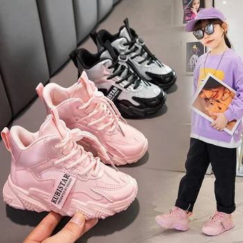 Детская спортивная обувь, детские повседневные кроссовки для мальчиков и девочек 2023 года, модные кроссовки, осень-зима, нескользящая мягкая хлопчатобумажная обувь