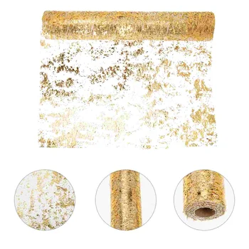 Старинные Рождественские украшения Золотая сетка для настольной дорожки 500x29 см 100% Полиэстер Банкетный