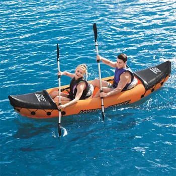 Надувной каяк, рыболовная лодка, Портативный водный спорт С лопастным насосом и сумкой для 2 человек, Размер 321 * 88 см, Оранжевый