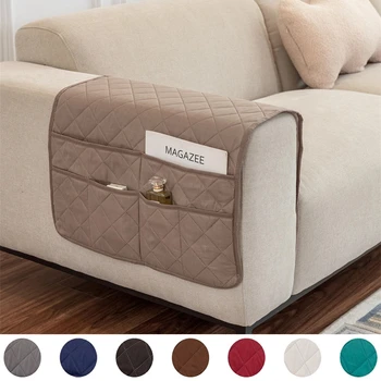 1 шт. однотонный чехол для диванного подлокотника с сумкой для хранения, Съемный чехол для диванного подлокотника, Мебельный чехол для стула для гостиной Дома