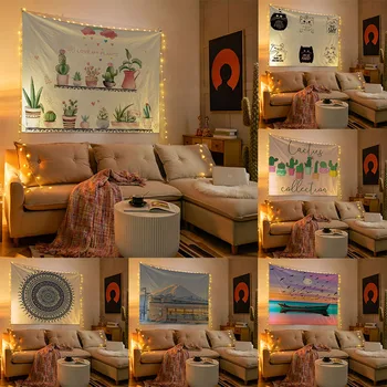 Декор комнаты из гобеленов Kawaii Home Искусство для спальни, висящая на стене фоновая ткань