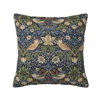 Узор William Morris Strawberry Thief Современная наволочка для декоративного салона, винтажная текстильная диванная подушка