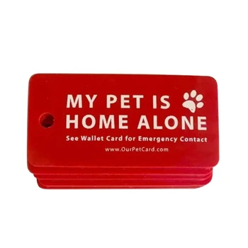 Собака Кошка одна дома, карта экстренного оповещения и брелок с контактом для экстренной помощи