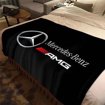 Модный логотип Mercedes-benz Мягкое плюшевое одеяло Осень-зима Теплое Фланелевое одеяло Гостиная Спальня Кровать Диван Одеяло для пикника