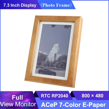 7,3-Дюймовый Дисплей ACeP, 7-Цветная Электронная Бумага, Фоторамка для Полноэкранного Монитора 800x480 с Программируемым RTC RP2040 Raspberry Pi Pico