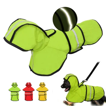 Дождевик для собак, светоотражающая дождевиковая куртка, водонепроницаемая одежда для домашних животных, защитные дождевики для домашних животных, маленьких средних собак, щенков, зеленый, красный S-2XL