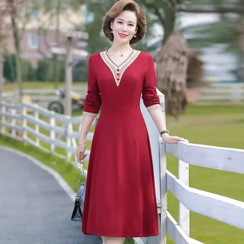 Элегантное винтажное платье Миди, весна-осень, Корейское однотонное Женское облегающее платье Vestido с V-образным вырезом