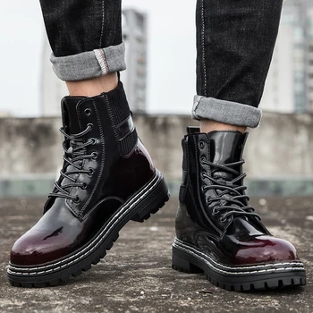 Мужские кожаные водонепроницаемые ботильоны на шнуровке, оксфордские модельные ботинки, Повседневная деловая обувь для работы для мужчин