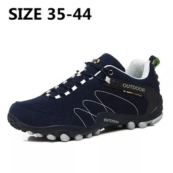 Новая походная обувь Для мужчин и женщин, Износостойкая альпинистская обувь, Кожаные кроссовки, треккинговые ботинки, Размер 35-44