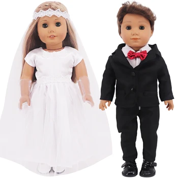 Одежда в западном стиле Для куклы Logan Boy, Свадебное Платье и Туфли Для 18-дюймовой американской и 43-сантиметровой Куклы Baby Reborn, подарок Our Generation Toys