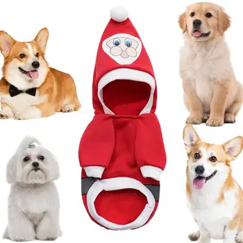 Рождественский наряд для собак, Наряды для кошек Санта-Клауса из полиэстера, Милая Рождественская одежда, Мягкая для кошек, котят, собак, щенков