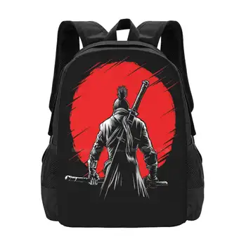 Однорукий Волк Красное Солнце 2 Школьные сумки Дорожный рюкзак для ноутбука Shadows Die Twice The One-Armed Wolf Samurai Волк Однорукий Самурай