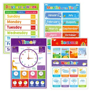 Плакаты по математике Сложения Вычитания Для начальной школы, Графики времени, Практичные Прочные Обучающие игрушки для учащихся