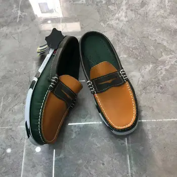 Мужская аутентичная обувь Sebago Docksides - Кожаные туфли-лодочки премиум-класса со шнуровкой и круглым носком, лоферы AB221