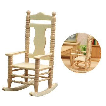 1 шт. Кукольный домик в миниатюре, имитирующий Деревянную мебель, кресло-качалка, модель Игрушечного кукольного домика, Аксессуары для украшения своими руками
