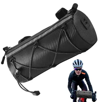 Сумки на руль велосипеда, водонепроницаемая сумка для хранения горных велосипедов, передняя сумка велосипеда с плечевым ремнем, светоотражающие полоски для дороги
