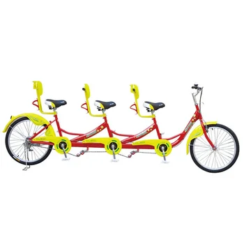 тандемный 3-местный велосипед для 4 человек, 4-колесный велосипед для двоих