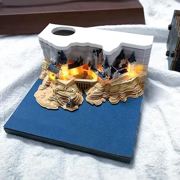 Креативный еженедельный блокнот Craft Castle Light Memo с календарем, художественная резьба, Волшебная бумага, липкий блокнот в ручную переплете, Офисный декор