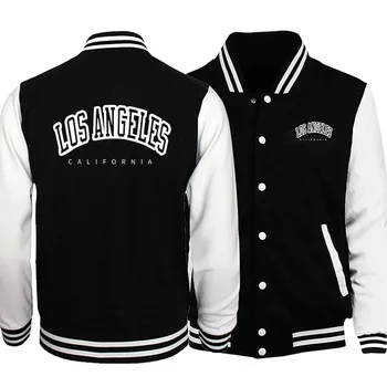Одежда для родителей и детей Лос-Анджелес, Калифорния, США, свободная модная бейсбольная форма в стиле ретро, уличное байкерское дорожное пальто, мужская куртка