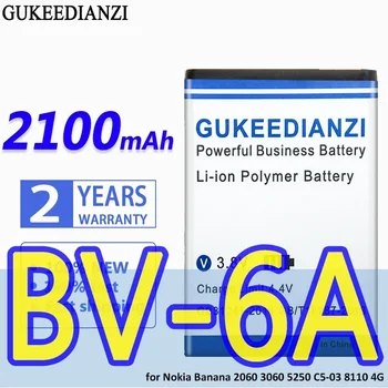 GUKEEDIANZI BV-6A Аккумулятор Большой Емкости 2100 мАч Для Nokia Banana 2060 3060 5250 C5-03 8110 4G