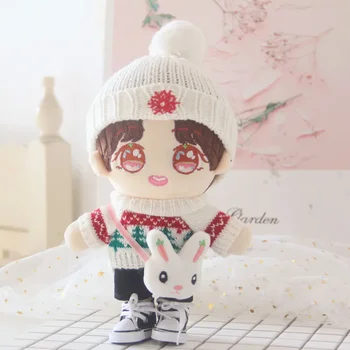 кукольная одежда 20 см Милые аксессуары для кукол свитер шапка Вязаное Животное кролик Корея Kpop EXO idol Куклы подарок Игрушка своими руками