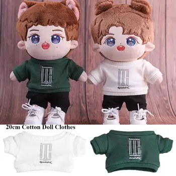 2 цвета одежды для куклы Idol, набитой хлопком, одежда для куклы длиной 20 см, мини-футболка, мини-одежда для куклы длиной 20 см, комбинезон для куклы.