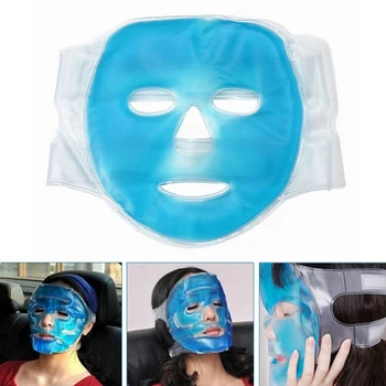 Ледяная гелевая маска для лица Синяя Охлаждающая маска для всего лица Маска для горячей и холодной терапии Облегчение Расслабление Головная боль Уход за кожей лица Холодная гелевая маска