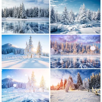 Виниловые фоны ZHISUXI для фотосъемки на заказ, зимний снежный тематический фон для фотосъемки LICJD-3561