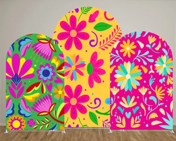 Тема Цветов Мексики Двусторонняя арка-фон для вечеринок, реквизит для украшения фотографий новорожденных