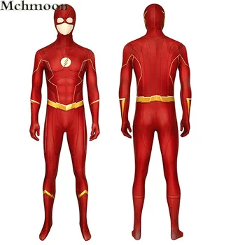 Супергерой на Хэллоуин Барри Аллен, сезон 6, косплей костюм, комбинезон с 3D-принтом, Маска, колготки, Модный боевой костюм героя Зентаи для взрослых