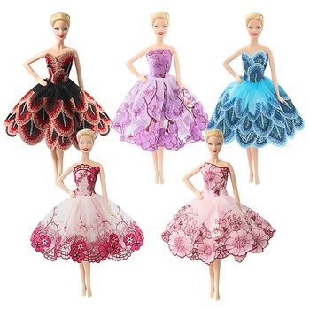 Куклы в платье принцессы Новогодние платья для вечеринок Куклы с открытыми плечами Одежда Аксессуары