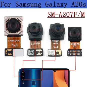 Задняя Фронтальная Камера Для Samsung Galaxy A20s SM-A207F A207M Оригинальное Фронтальное Селфи Широкой Глубины С Обратной Стороны Запасной Модуль Задней Камеры
