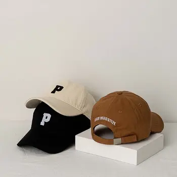 Уличная одежда в стиле хип-хоп, универсальная, Весна-лето, хлопковая детская бейсболка с буквой P, детская кепка с козырьком, затеняющая шляпа, кепка в корейском стиле