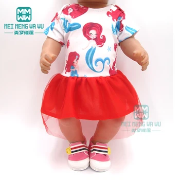 Одежда для куклы, подходящая для новорожденной куклы 43 см, модное платье принцессы-русалки
