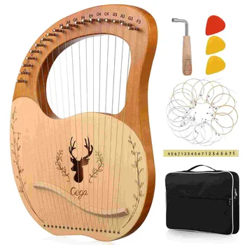 Лира-арфа с ключом настройки для начинающих Музыкальный инструмент из черного металла, Портативные деревянные костюмы Leire