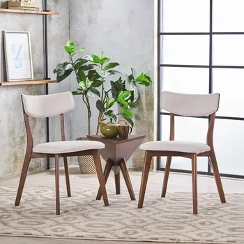 Современные обеденные стулья середины века с каркасом из каучукового дерева, кресло для гостиной, комплект из 2 предметов, мебель для кухни для дома
