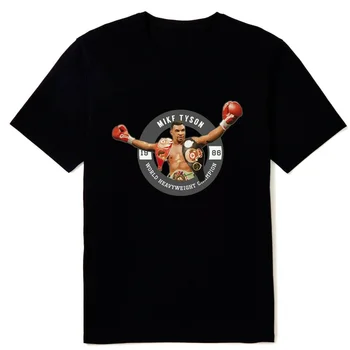 Боксерская футболка чемпиона мира в супертяжелом весе Майка Тайсона из 100% хлопка с круглым вырезом, летняя повседневная мужская футболка с коротким рукавом, размер S-3XL