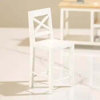 Деревянный миниатюрный стул 1/12 Мини деревянный стул для гостиной, столовой