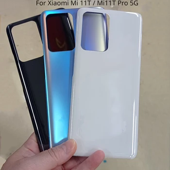 Замена стеклянной крышки батарейного отсека Xiaomi Mi 11 T, Задняя крышка задней двери, Клей с логотипом, Mi 11T Pro, 5G, 6.67 