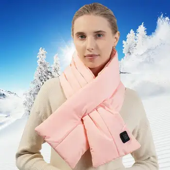 Шарф с подогревом, уличный шарф с электрическим подогревом, грелки, Зимняя теплая шаль с подогревом, шейный бандаж, USB Перезаряжаемая грелка для шеи