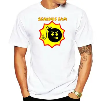 Черная футболка с логотипом Serious Sam для молодежи среднего возраста, футболка для пожилых людей
