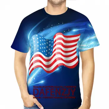 Новая мужская футболка с флагом Америки, повседневные крутые футболки с цифровым 3D принтом для мужчин, футболка с коротким рукавом
