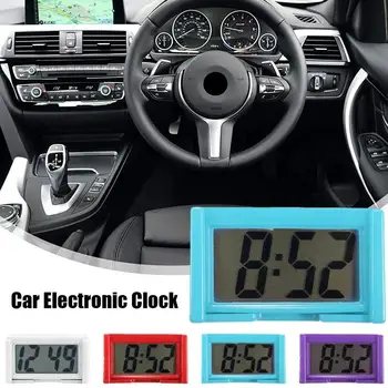 Цифровые часы на приборной панели автомобиля с жидкокристаллическим дисплеем дня - Автомобильные часы с клеевым покрытием для удобного учета времени Автомобильные цифровые часы