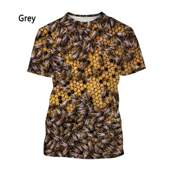 Футболка Honey Bee 3D 2021, мужская и женская летняя модная повседневная футболка с короткими рукавами и животным принтом, футболка
