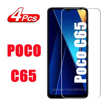 2/4 шт. Для Poco C65 Защитное Стекло для Xiaomi Poco C65 HD Пленка из закаленного Стекла Для Xiaomi Poco C65 Защитное Стекло для экрана